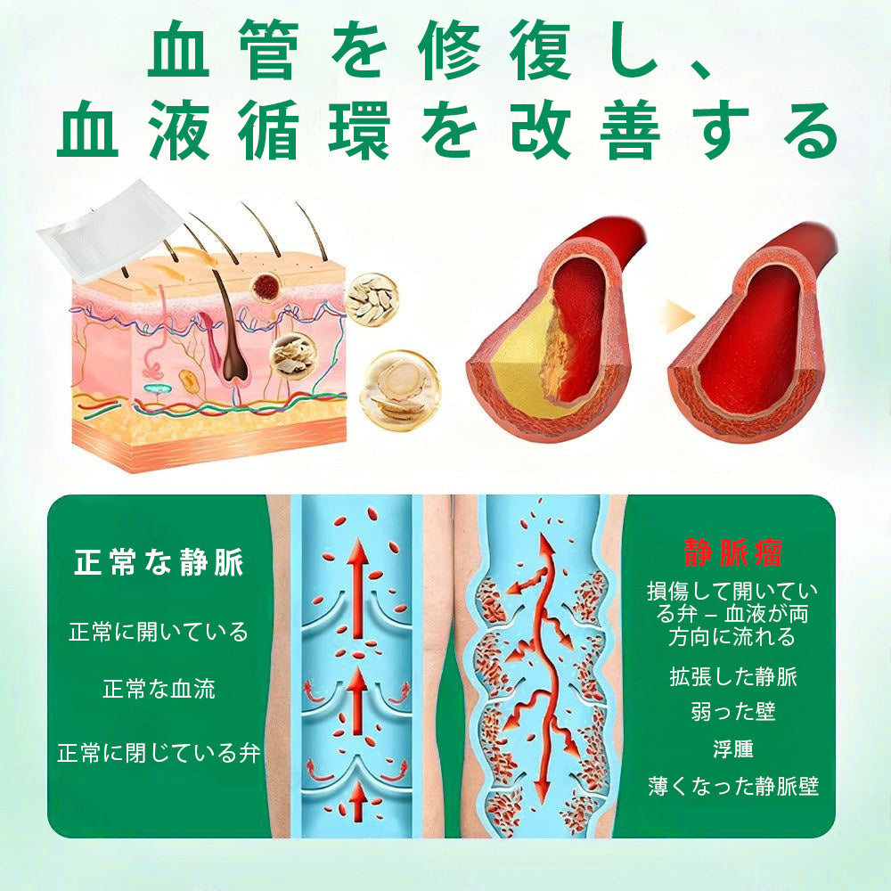 Slim Latte® VeinTarget アルプスハーブ配合 マイクロニードル静脈ケアパッチ 💚💚