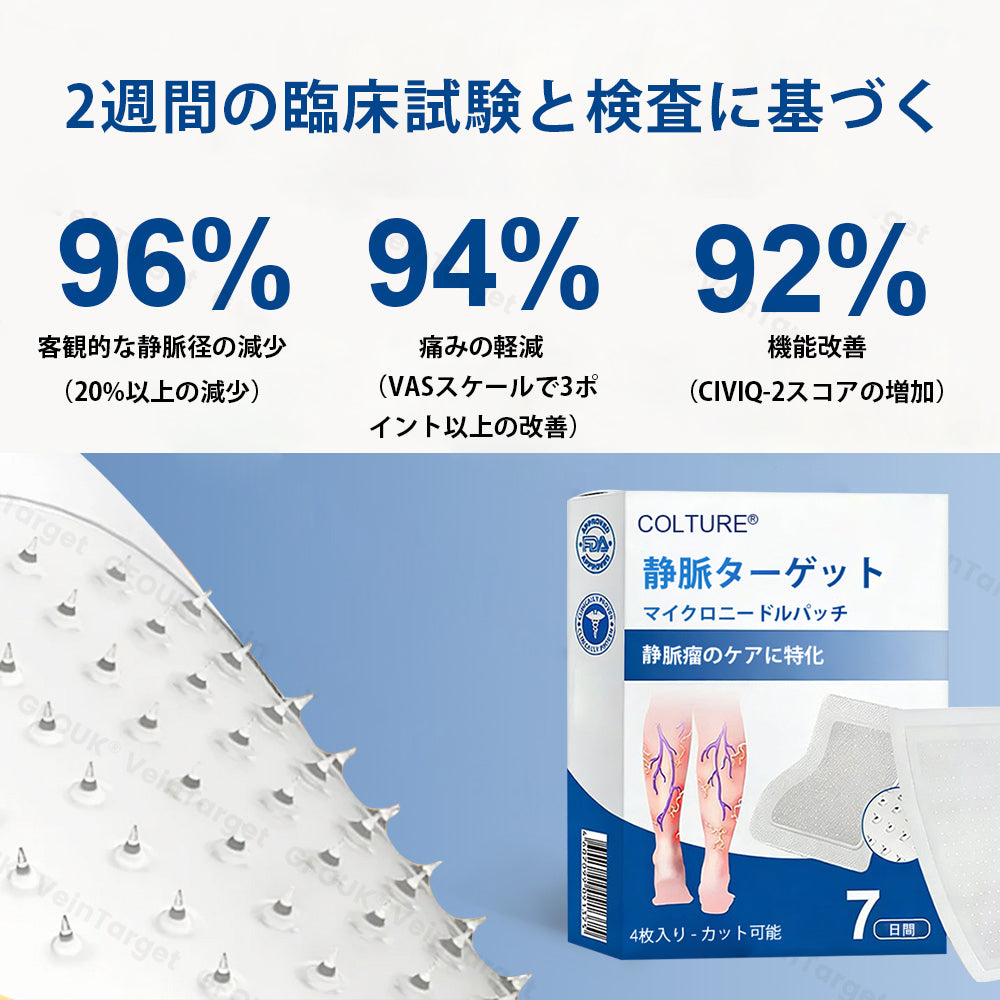 COLTURE® VeinTarget マイクロニードルパッチ⚡即効性、長期的な効果