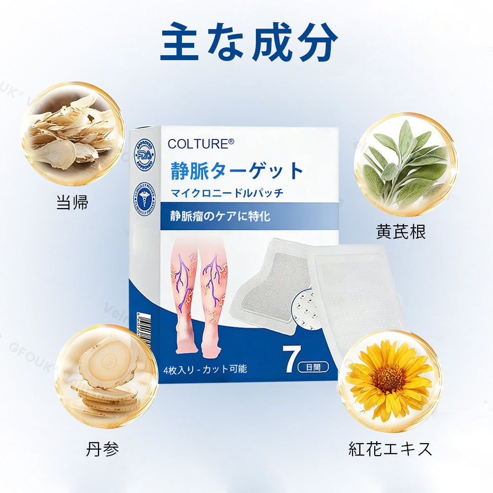 COLTURE® VeinTarget マイクロニードルパッチ⚡即効性、長期的な効果